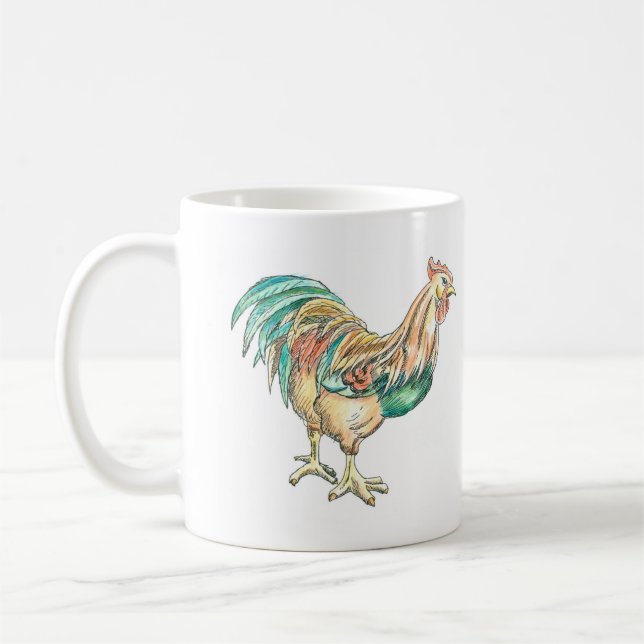 Taza De Café Ilustración de gallo (Izquierda)