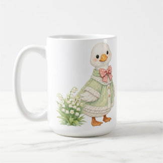 Taza De Café Ilustración de ganso chic lirio de mayo del valle
