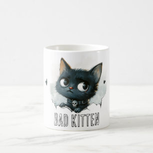 Taza De Café Ilustración de gatito con estilo - Texto "Gatito m