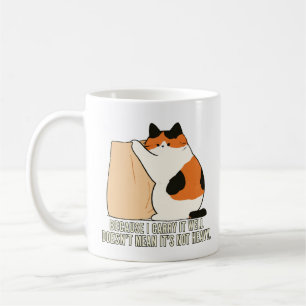 Taza De Café Ilustración de gato calico porque lo llevo bien