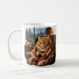 Taza De Café Ilustración de Gato de Café Acogedor