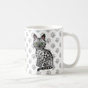 Taza De Café Ilustración de gato de dibujos animados lindo Mau