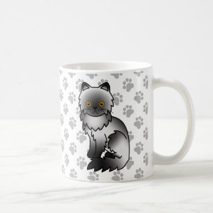 Taza De Café Ilustración de gato de dibujos animados persa lind