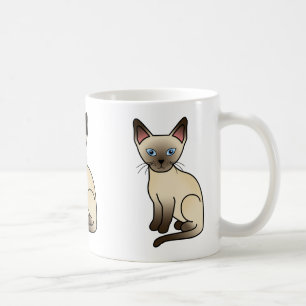 Taza De Café Ilustración de gato de raza siamesa de punta de ch