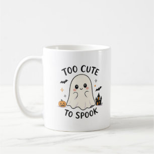 Taza De Café Ilustración de Halloween de Fantasma Demasiado Lin