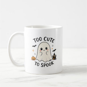 Taza De Café Ilustración de Halloween de Fantasma Demasiado Lin