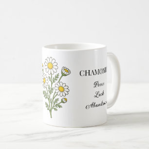 Taza De Café Ilustración de hierba de manzanilla y usos