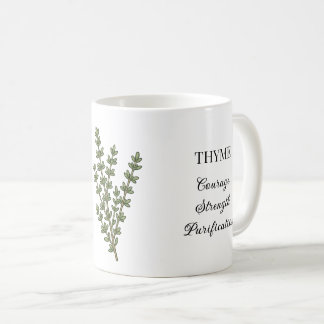 Taza De Café Ilustración de hierba de tomillo y usos