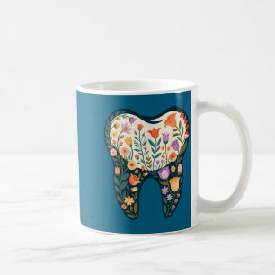 Taza De Café Ilustración de higienista dental floral de dientes