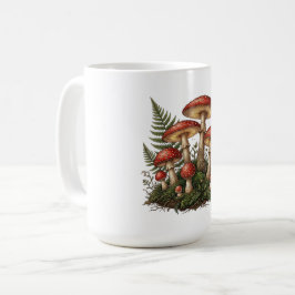 Taza De Café Ilustración de hongo Amanita muscaria vintage