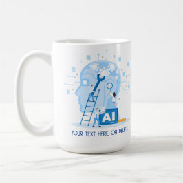 Taza De Café Ilustracion de inteligencia artificial azul modern