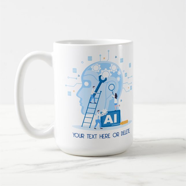 Taza De Café Ilustracion de inteligencia artificial azul modern (Izquierda)