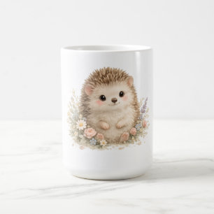 Taza De Café Ilustración de jardín de erizo al aguarela