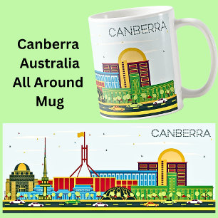 Taza De Café ILUSTRACION de la ciudad de CANBERRA