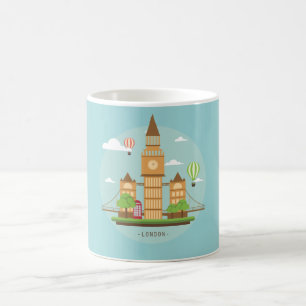 Taza De Café Ilustracion de la ciudad de Londres