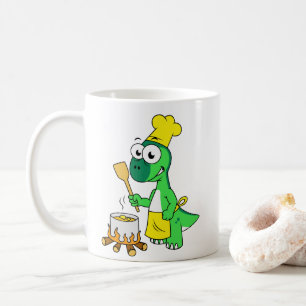 Taza De Café Ilustracion De La Cocina De Los Dinosaurios Parasa