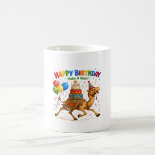 Taza De Café Ilustración de la fiesta de cumpleaños de camello