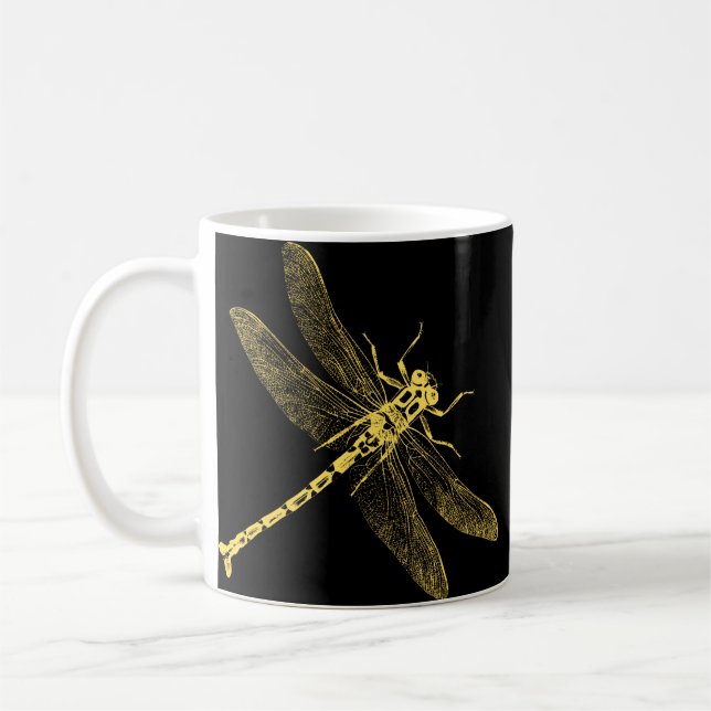 Taza De Café Ilustracion de la libélula ventilado II (Izquierda)