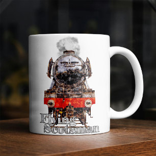 Taza De Café Ilustración de la locomotora de vapor Flying Scots