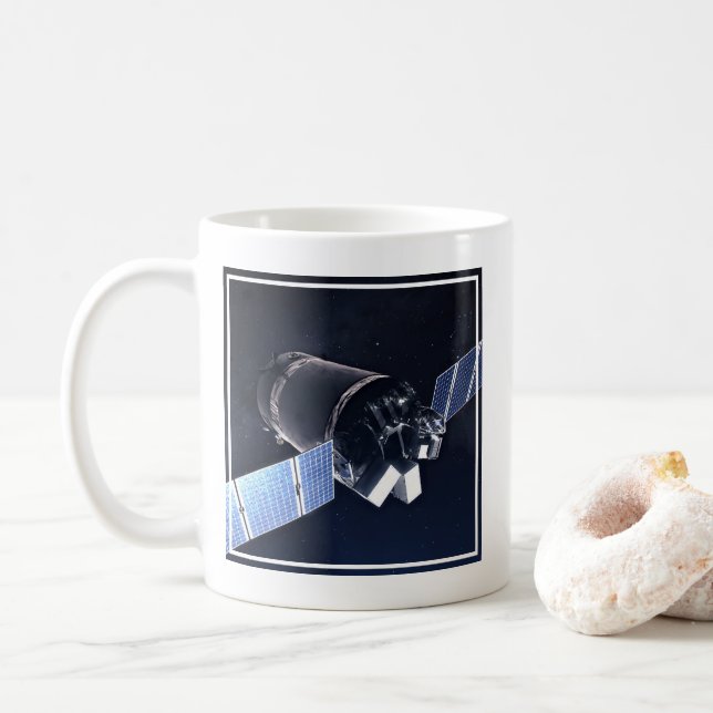 Taza De Café Ilustracion De La nave Dragon Xl. (Con donut)