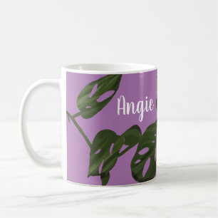 Taza De Café Ilustración de la planta de queso Monstera Adanosi
