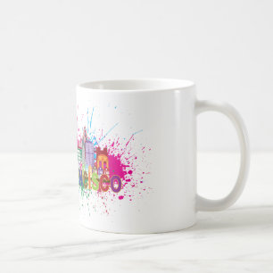 Taza De Café Ilustracion de la salpicadura de la pintura del