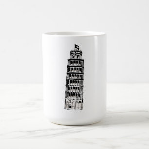 Taza De Café Ilustración de la Torre Inclinada de Pisa en línea