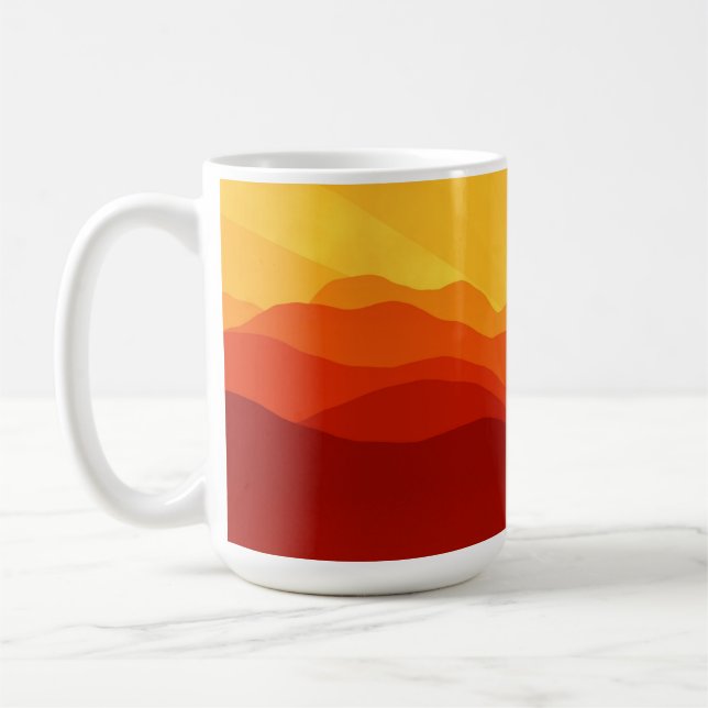 Taza De Café Ilustracion de las montañas Sunset-15662 (Izquierda)