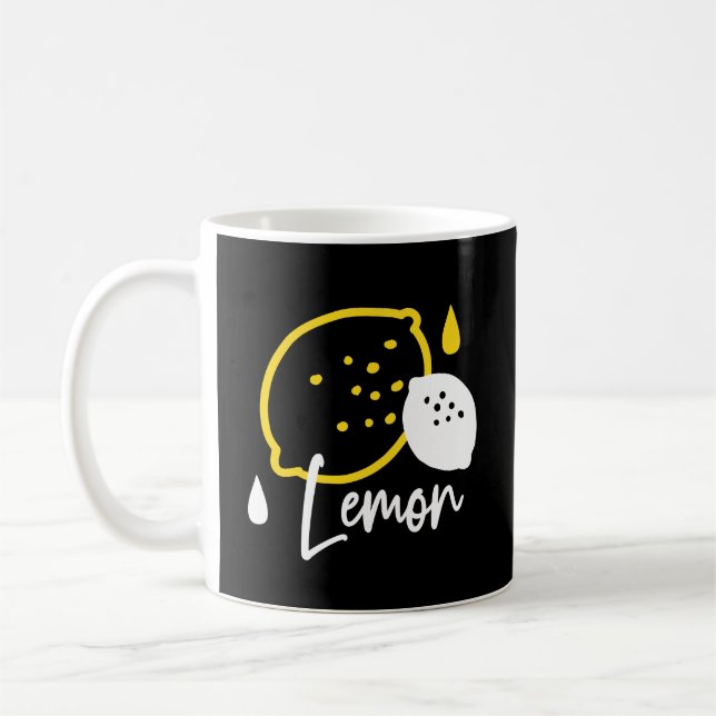Taza De Café Ilustracion de limón abstracto - Arte de cítricos  (Izquierda)