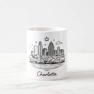 Taza De Café Ilustración de línea negra Charlotte