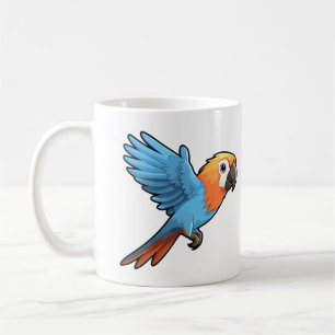 Taza De Café Ilustración de loro de dibujos animados