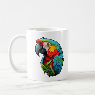 Taza De Café ilustracion de loro personalizado
