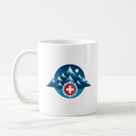 Taza De Café Ilustración de los Alpes suizos