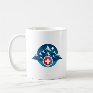 Taza De Café Ilustración de los Alpes suizos