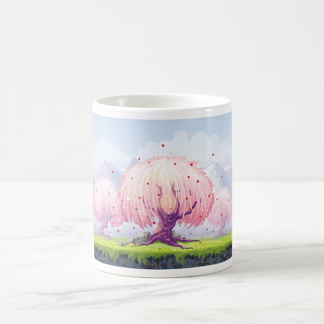 Taza De Café Ilustracion de los Árboles Rosa (Subido por el creador)