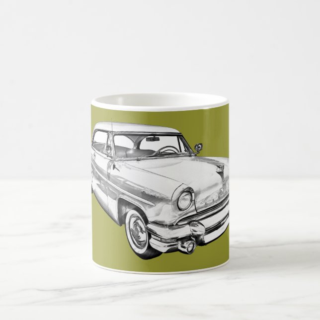 Taza De Café Ilustracion de lujo 1955 del coche de Lincoln (Centro)
