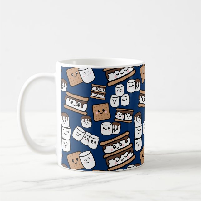 Taza De Café Ilustracion de malvavisco de Cute Smores (Izquierda)