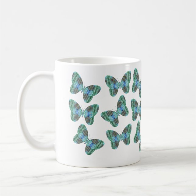 Taza De Café Ilustracion de mariposa con joyas (Izquierda)