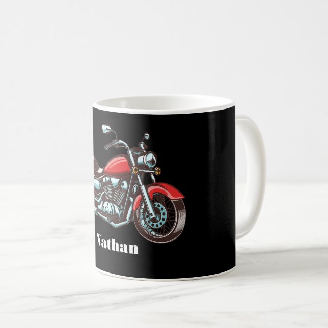 Taza De Café Ilustracion de motocicleta personalizado (Anverso derecho)