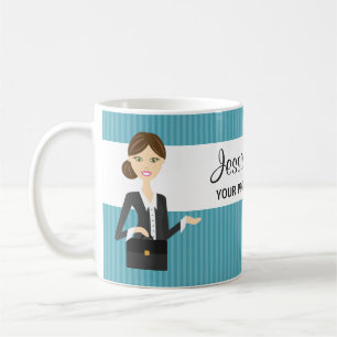Taza De Café Ilustración de mujer de negocios morena linda