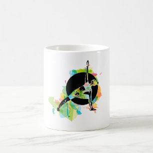 Taza De Café Ilustración de mujer estirándose