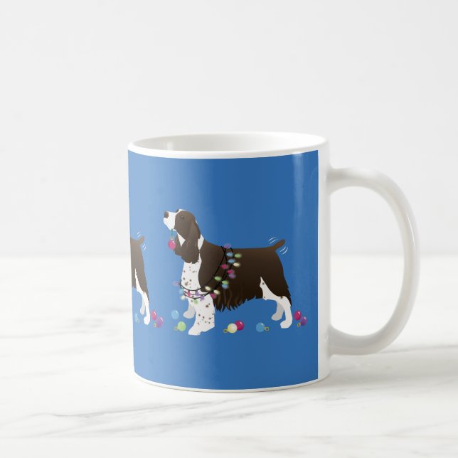 Taza De Café Ilustracion de Navidades de Brown Springer Spaniel (Derecha)