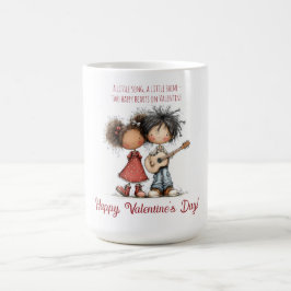 Taza De Café Ilustración de niños caprichosa de San Valentín