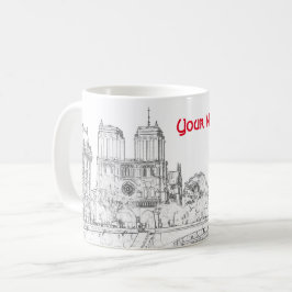 Taza De Café Ilustracion de Notre Dame de París
