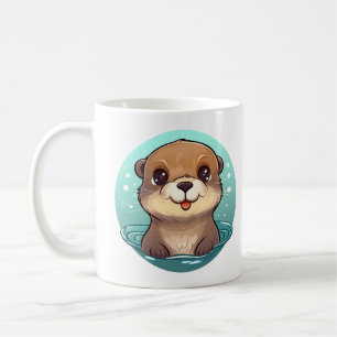 Taza De Café ilustracion de nutria personalizado