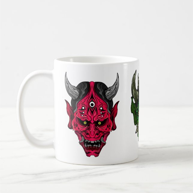 Taza De Café Ilustración de Oni Demons (Izquierda)