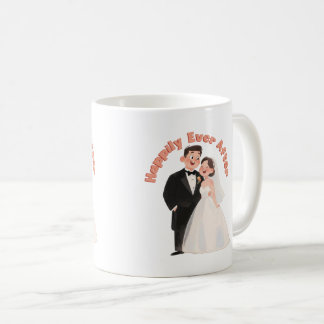 Taza De Café Ilustración de Pareja de Novios Felices para Siemp