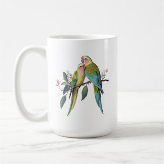 Taza De Café Ilustracion de Parrots Princess Vintage