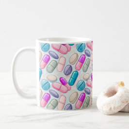 Taza De Café Ilustración de Pastillas Pastel de Farmacéutico
