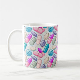 Taza De Café Ilustración de Pastillas Pastel de Farmacéutico